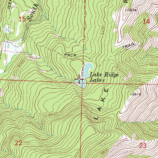 Topographic Map of Lake Ridge Lakes, CO