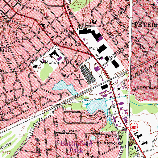 Topographic Map of Woodmere, VA