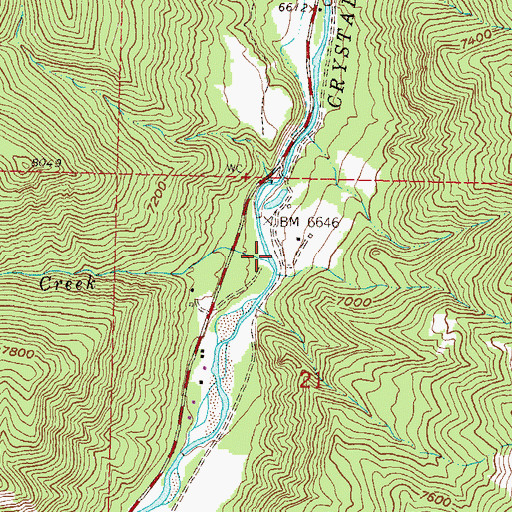 Topographic Map of Perham Creek, CO
