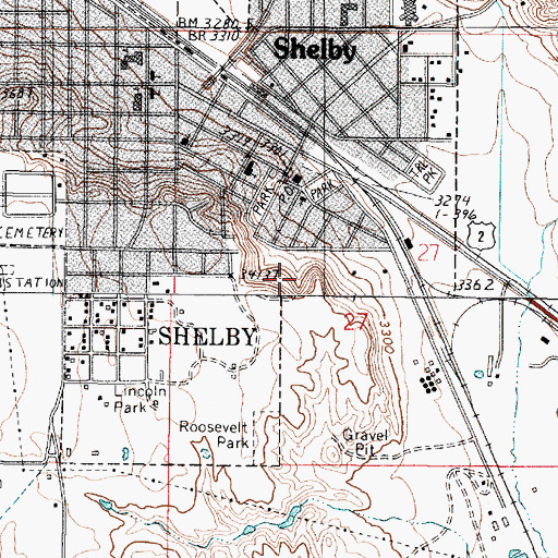 Topographic Map of Cleveland Park, MT