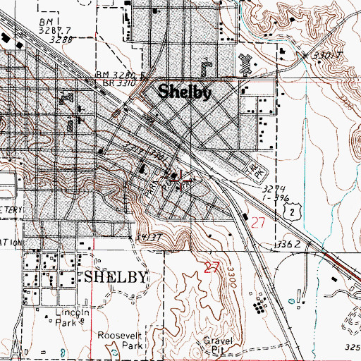 Topographic Map of Mary Allison Blue Sky Park, MT