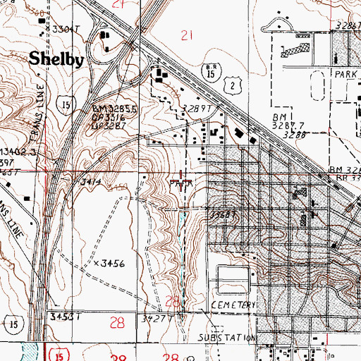 Topographic Map of Johnson Memorial Park, MT