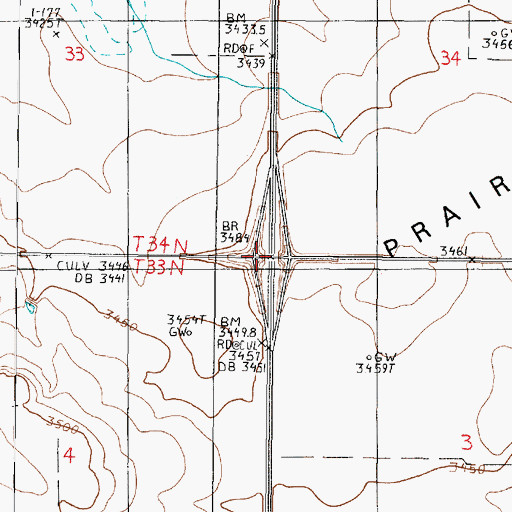 Topographic Map of Interchange 373, MT
