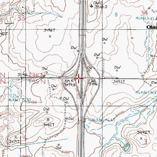 Topographic Map of Interchange 385, MT