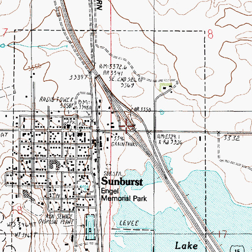 Topographic Map of Interchange 389, MT