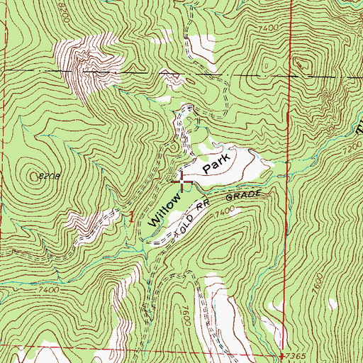 Topographic Map of Willow Park, CO