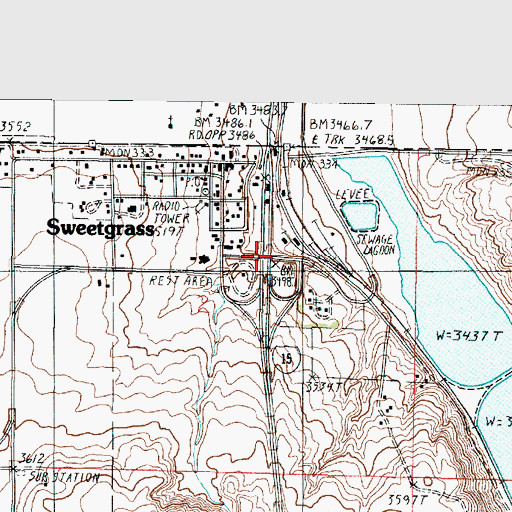 Topographic Map of Interchange 397, MT