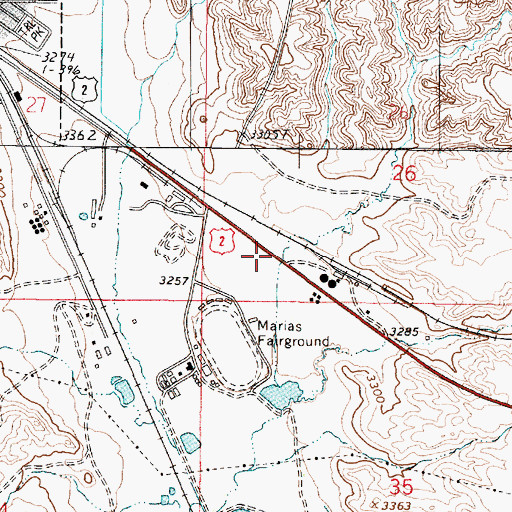 Topographic Map of Oily Boid Gets the Woim Historical Marker, MT
