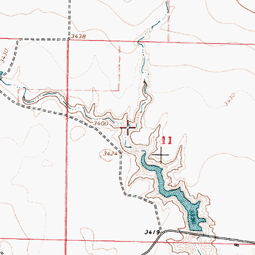 Topographic Map of Russell Coulee, MT