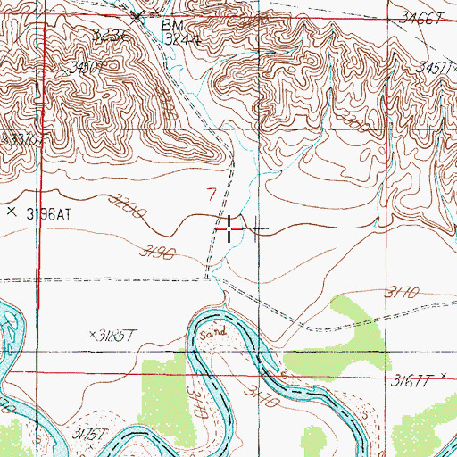 Topographic Map of Millar Coulee, MT