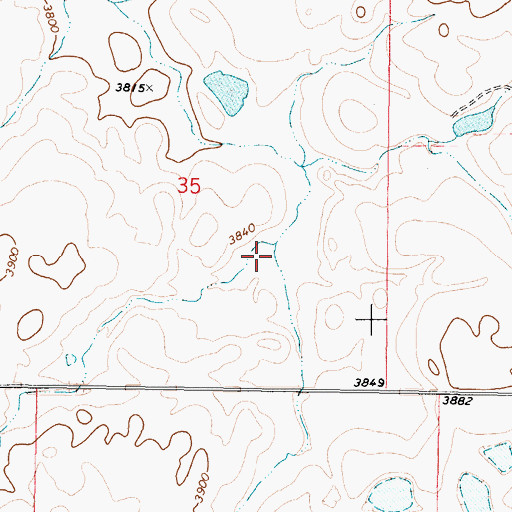 Topographic Map of Mansfield Coulee, MT