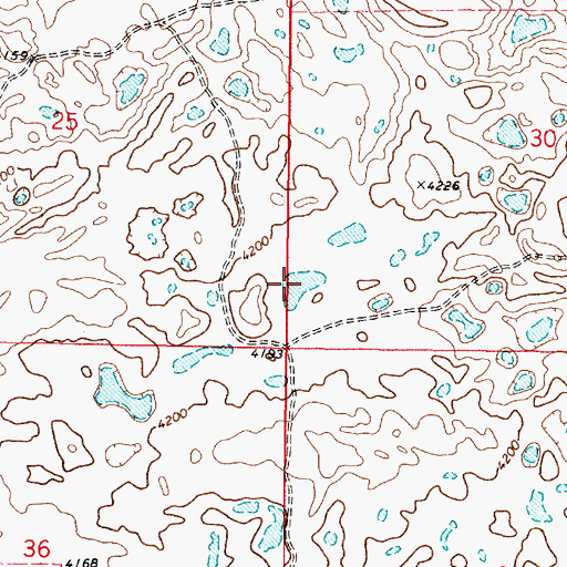 Topographic Map of Cowboys Lake, MT