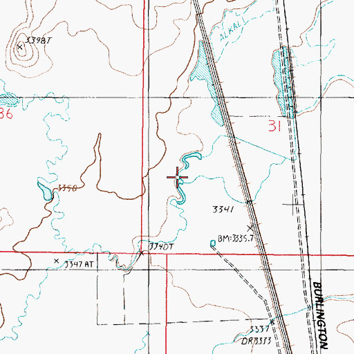 Topographic Map of Sunburst Coulee, MT