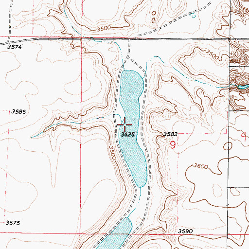 Topographic Map of Grassy Lake, MT