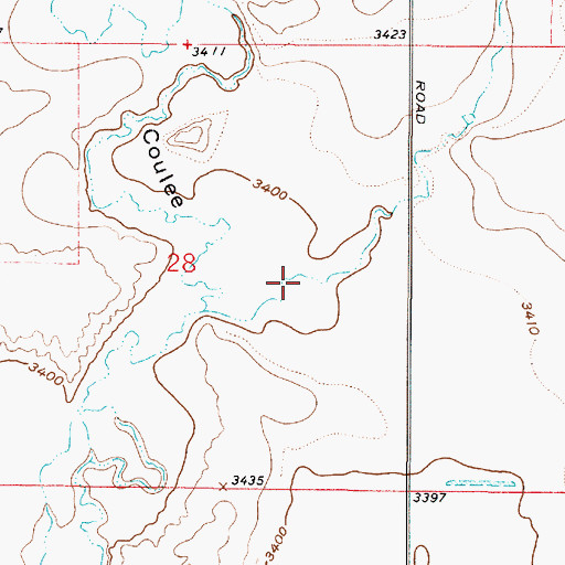 Topographic Map of Alkali Coulee, MT