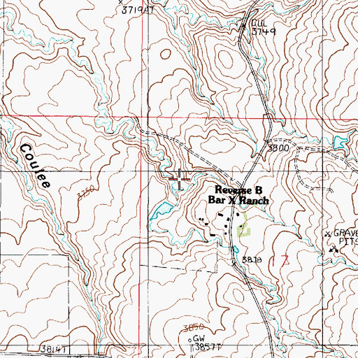 Topographic Map of Certain Coulee, MT