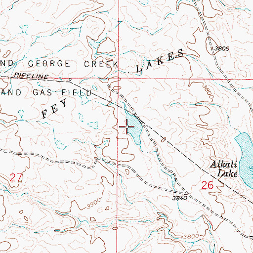 Topographic Map of Ruby Johnson Lake, MT
