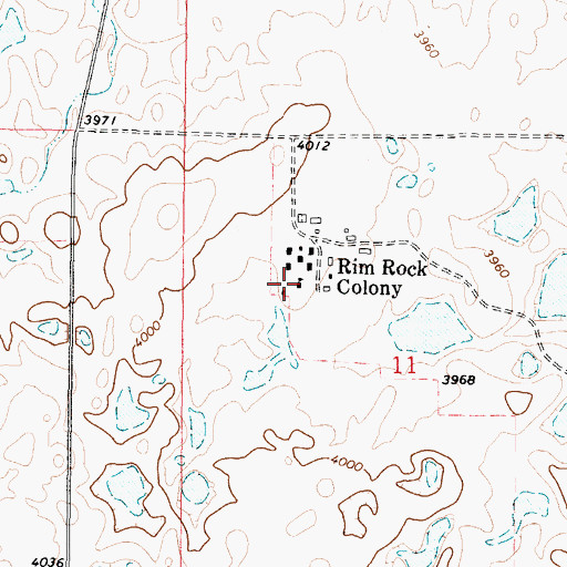 Topographic Map of Rimrock Colony School, MT