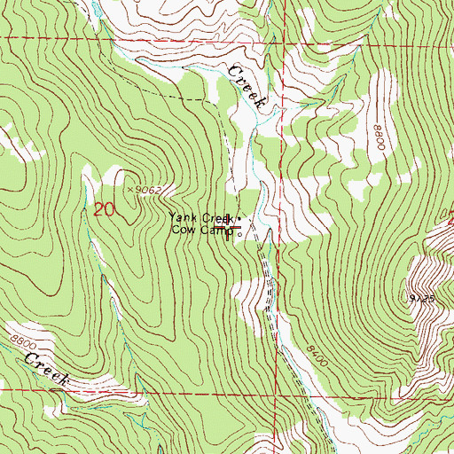 Topographic Map of Yank Creek Cow Camp, CO