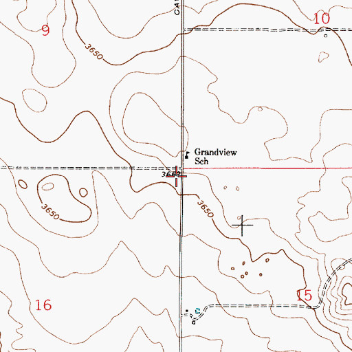 Topographic Map of Grandview Post Office (historical), MT