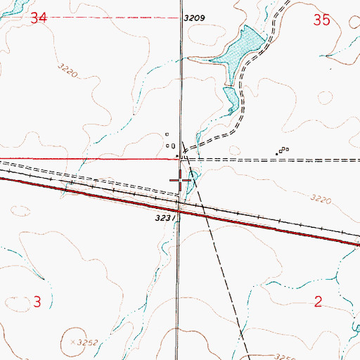 Topographic Map of Telstad Post Office (historical), MT
