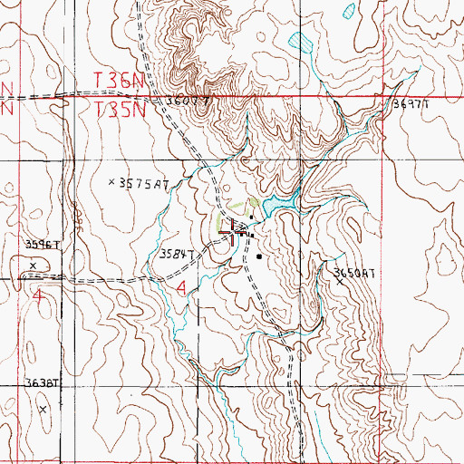Topographic Map of Van Post Office (historical), MT