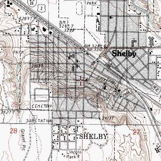 Topographic Map of Community United Methodist Church, MT