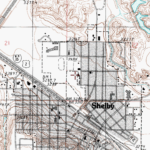 Topographic Map of First Baptist Church, MT