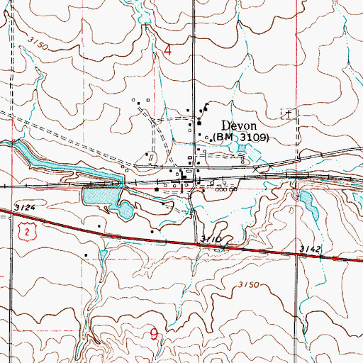 Topographic Map of Westermark Grain Corporation Elevator, MT