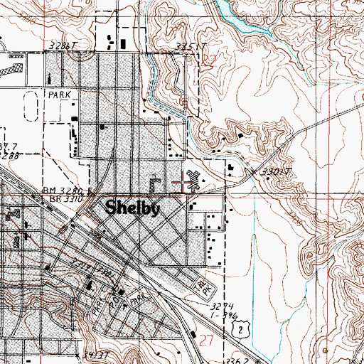 Topographic Map of Marias Medical Center, MT