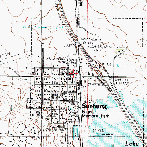 Topographic Map of Sunburst, MT