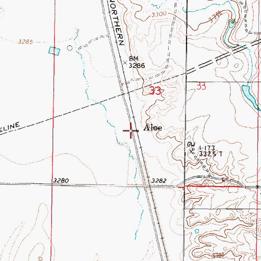 Topographic Map of Aloe (historical), MT
