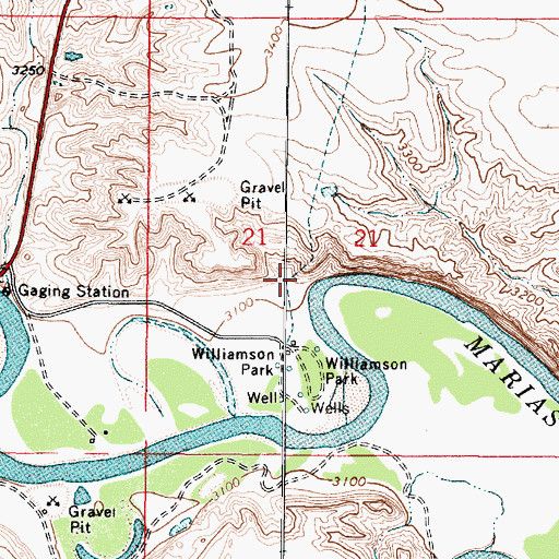 Topographic Map of Aubrey Post (historical), MT
