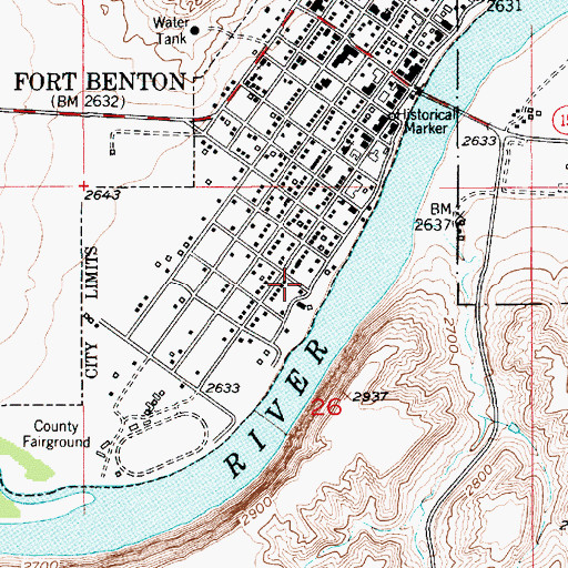 Topographic Map of Fort Campbell (historical), MT