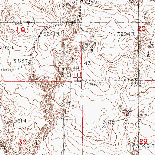 Topographic Map of Fiedler Post Office (historical), MT