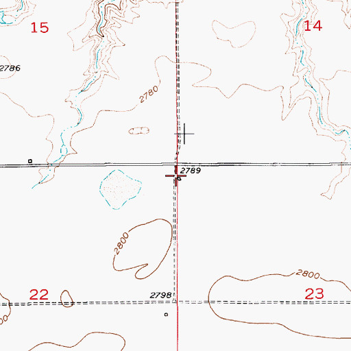 Topographic Map of Crow Coulee Post Office (historical), MT
