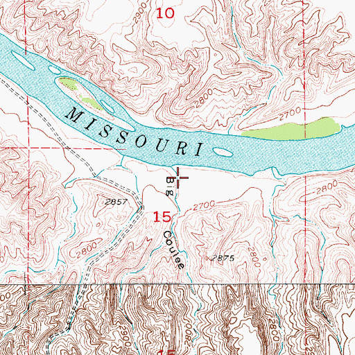 Topographic Map of Big Coulee (historical), MT
