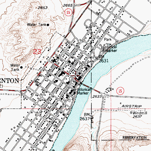 Topographic Map of Fort Benton, MT