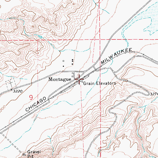 Topographic Map of Montague Post Office (historical), MT