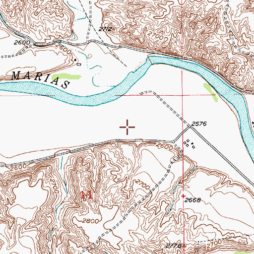 Topographic Map of Marias (historical), MT
