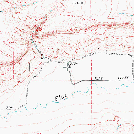 Topographic Map of Lonetree Post Office (historical), MT