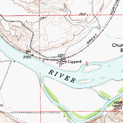 Topographic Map of Lippard (historical), MT
