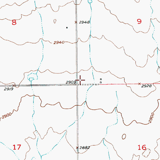 Topographic Map of Inga Post Office (historical), MT