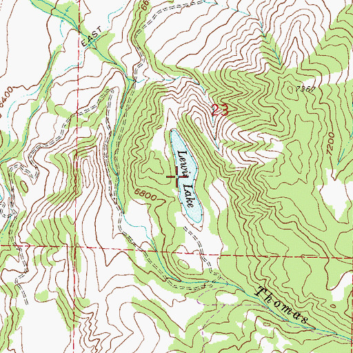 Topographic Map of Lewis Lake, CO