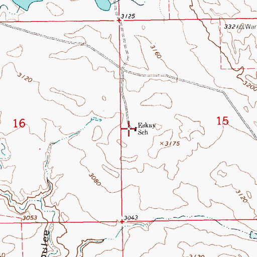 Topographic Map of Eskay School (historical), MT