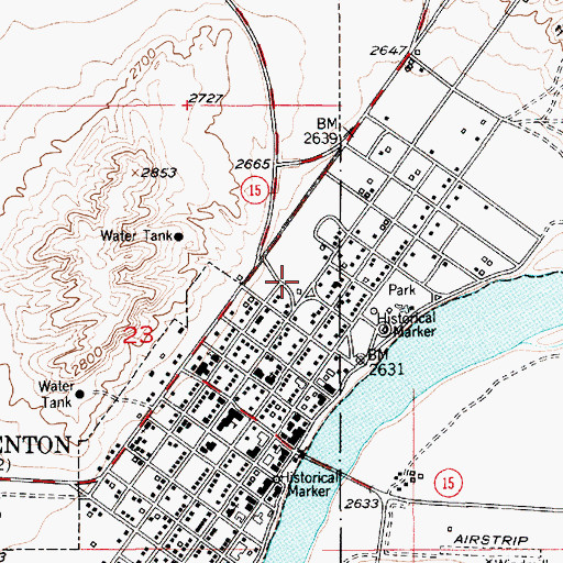 Topographic Map of Fort Benton High School, MT