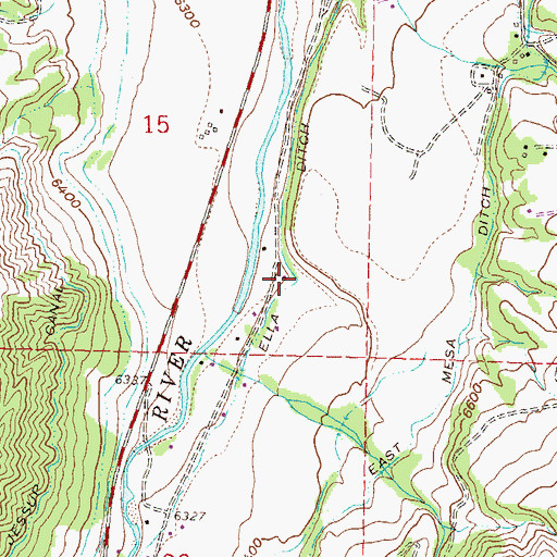 Topographic Map of Ella Ditch, CO