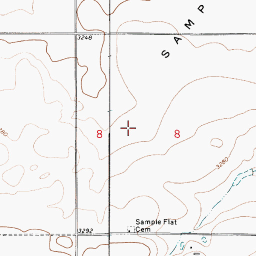Topographic Map of Samples Flat School (historical), MT