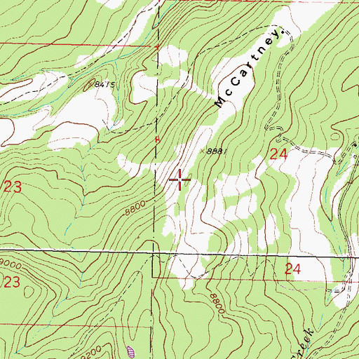 Topographic Map of McCartney Mesa, CO