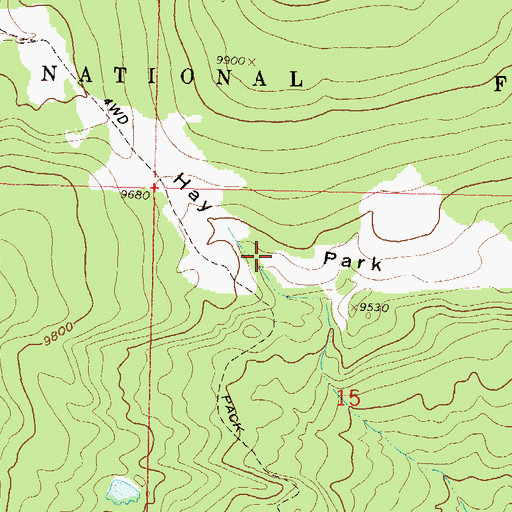Topographic Map of Hay Park, CO
